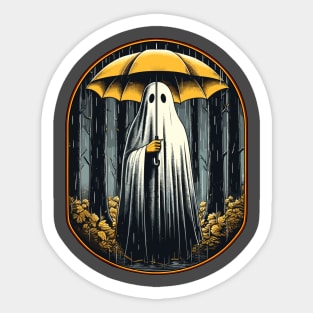 Vintage floral ghost halloween ghost in the forest gothic Sticker